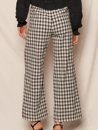 Plaid Wide Leg Pants