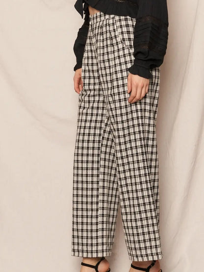 Plaid Wide Leg Pants