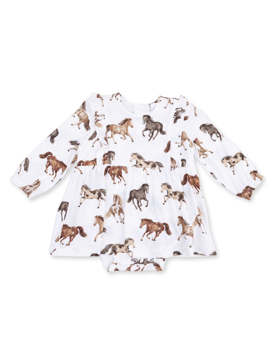 Wild Horses Ruffle Bodysuit Dress