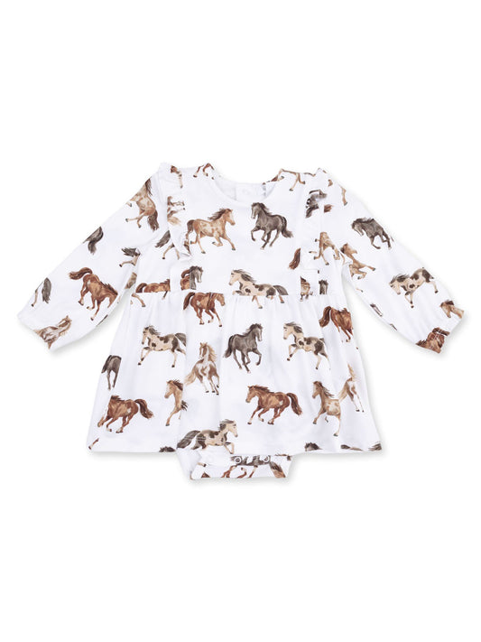 Wild Horses Ruffle Bodysuit Dress