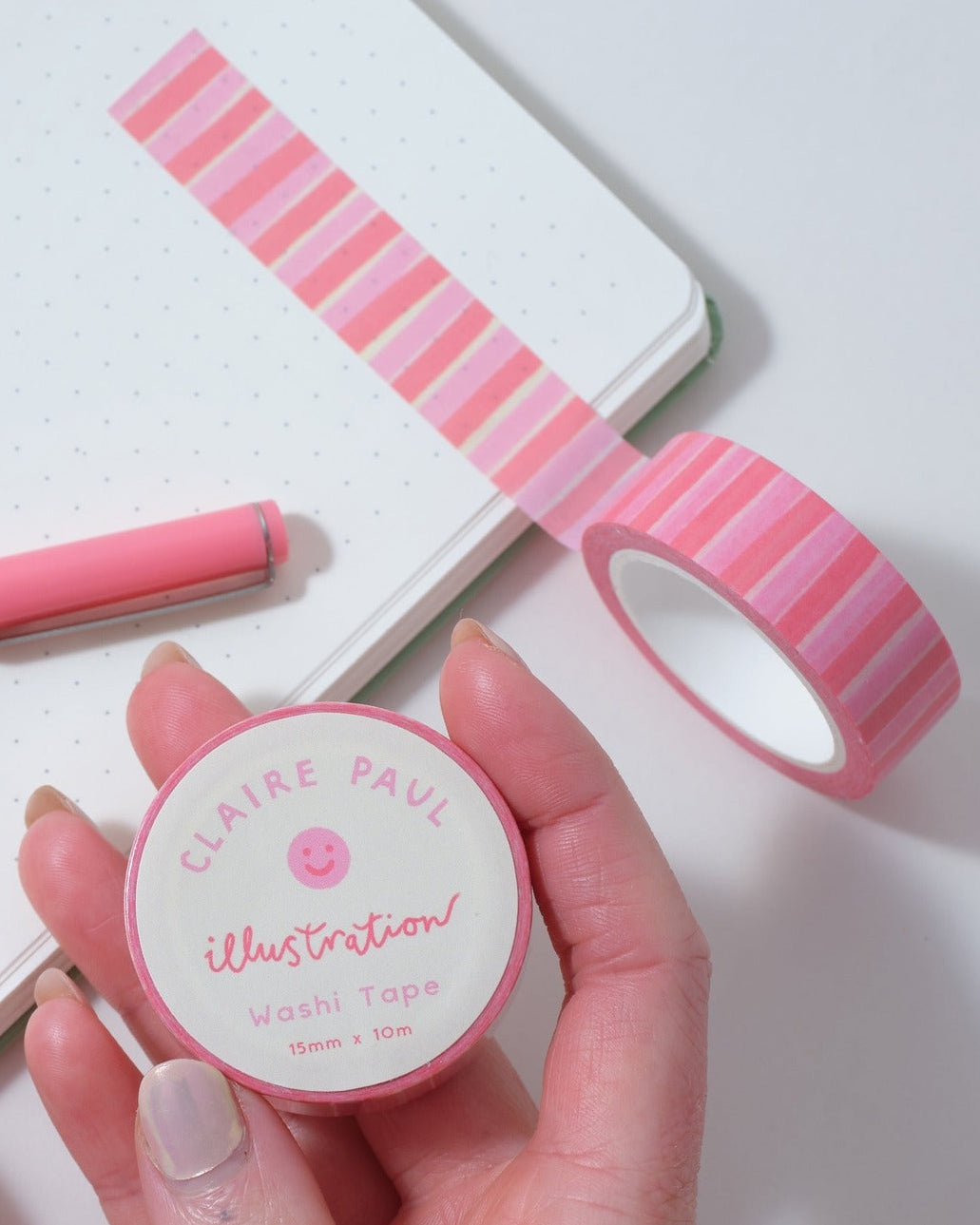 Pink and Red Stripes Washi Tape