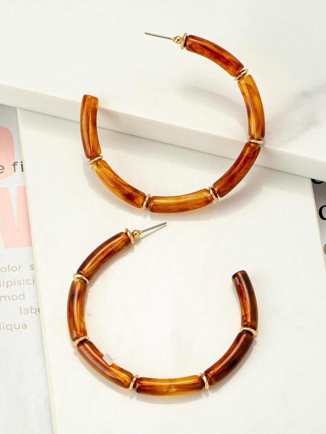 amber marbled hoops