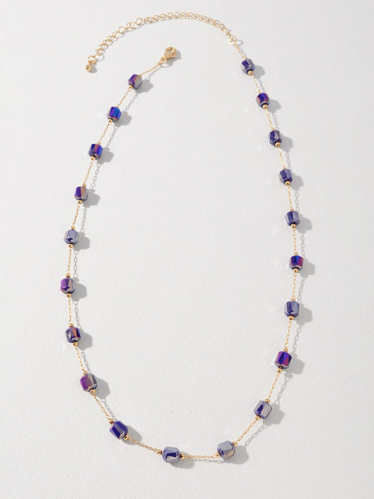 amethyst eliza beaded necklace