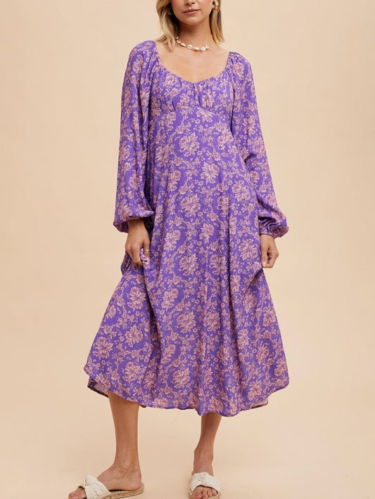 amethyst gardens midi dress