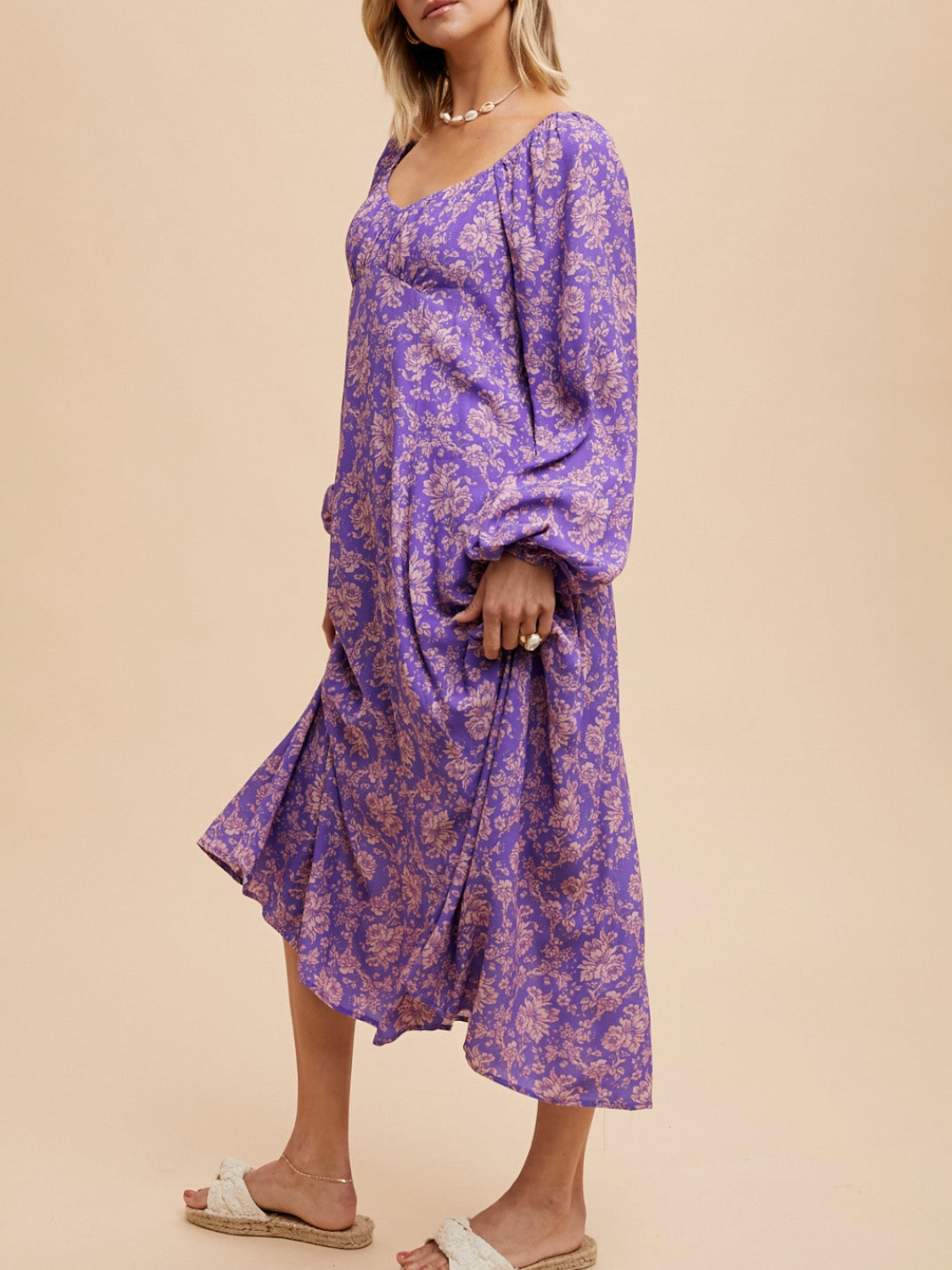 amethyst gardens midi dress