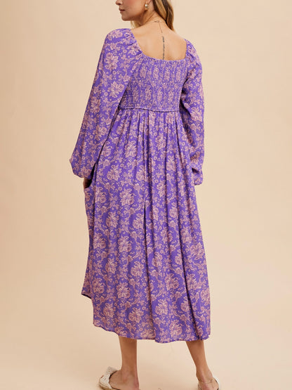 amethyst gardens midi dress