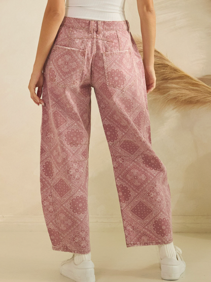 anastasia paisley barrel pants