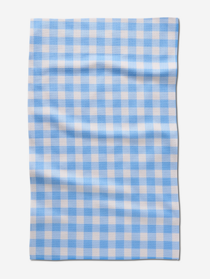 angelic sky gingham tea towel