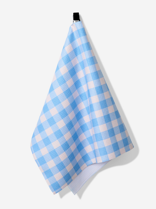 angelic sky gingham tea towel