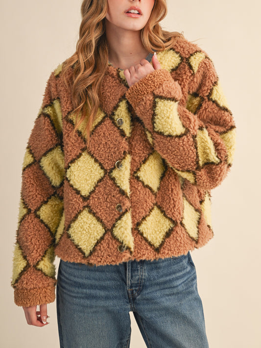 Argyle Shearling Jacket