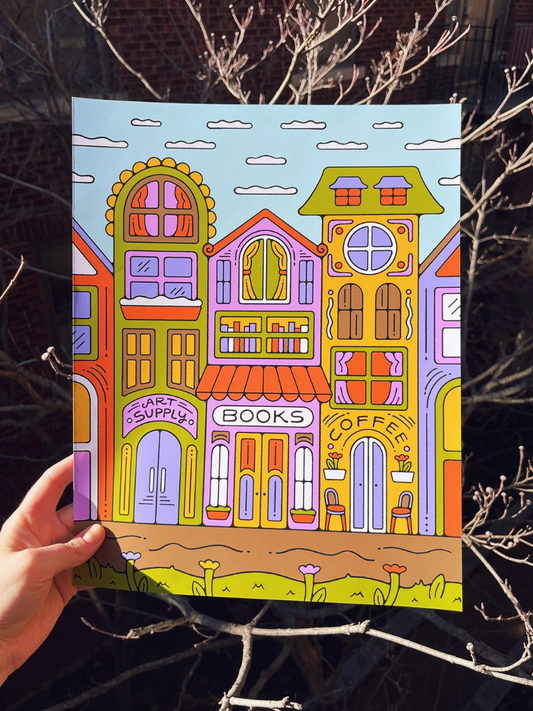 art, books, and coffee art print