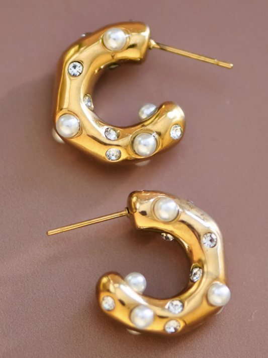 athena 18k gold plated earrings