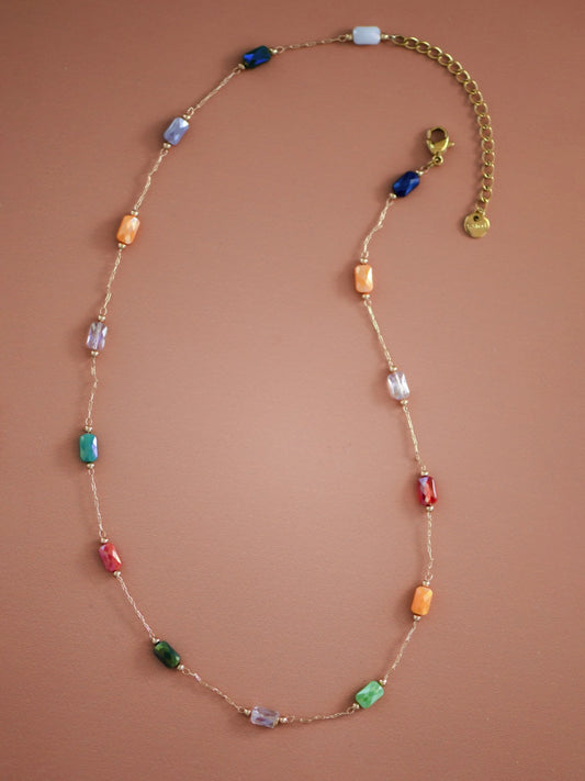 audrey multi beaded necklace