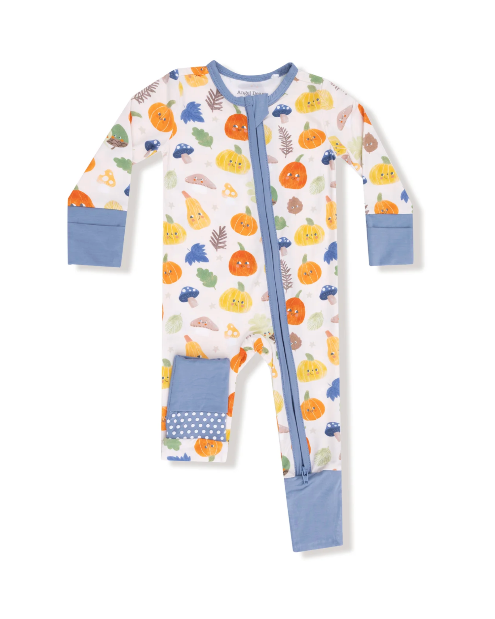 autumn pumpkins zipper footie