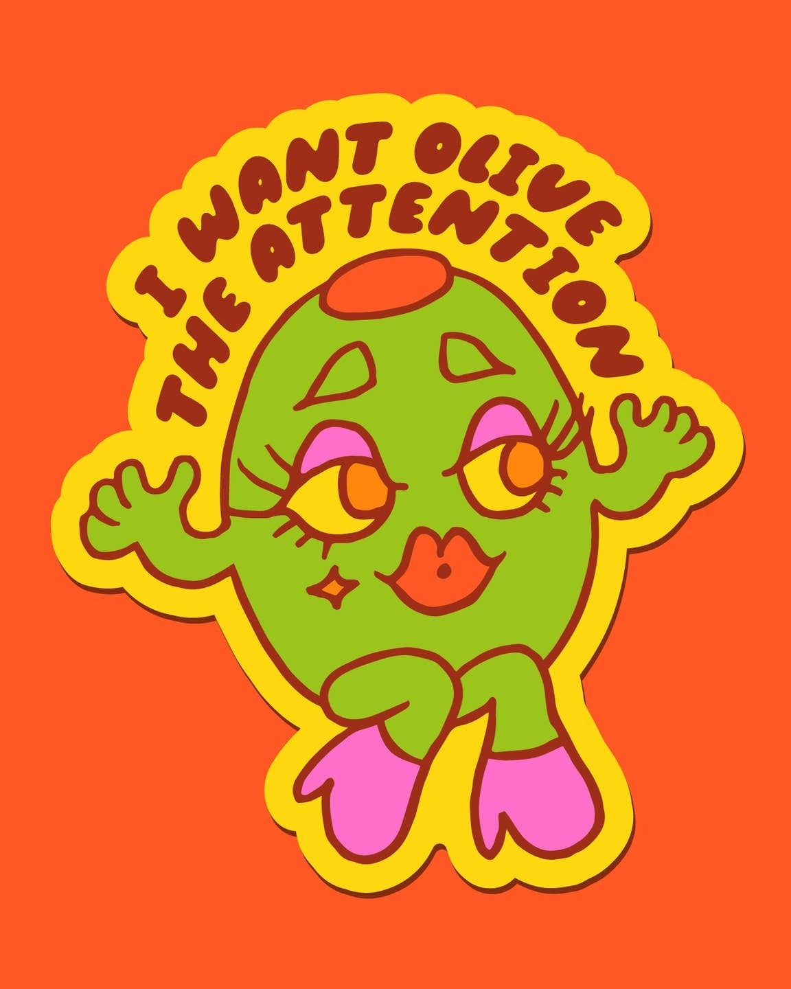 I Want Olive the Attention Sticker