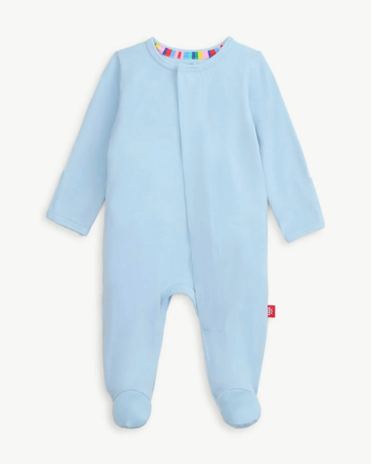 baby blue modal magnetic footie