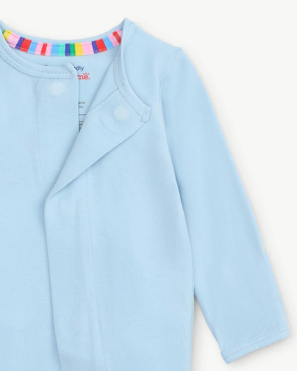 baby blue modal magnetic footie