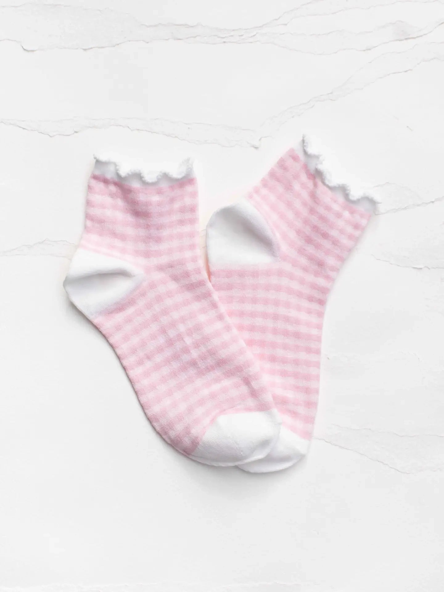 Barbara Gingham Ruffle Socks