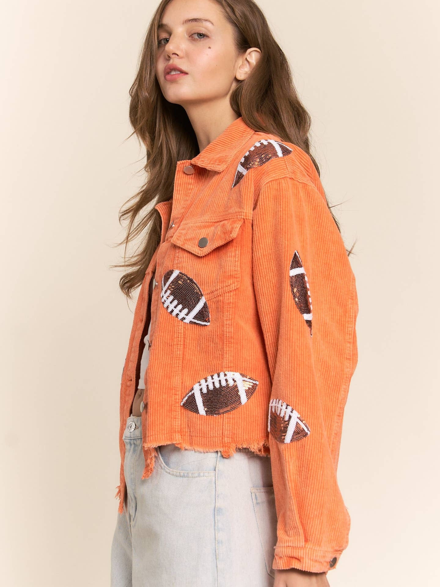 Bengal Football Corduroy Sequin Jacket