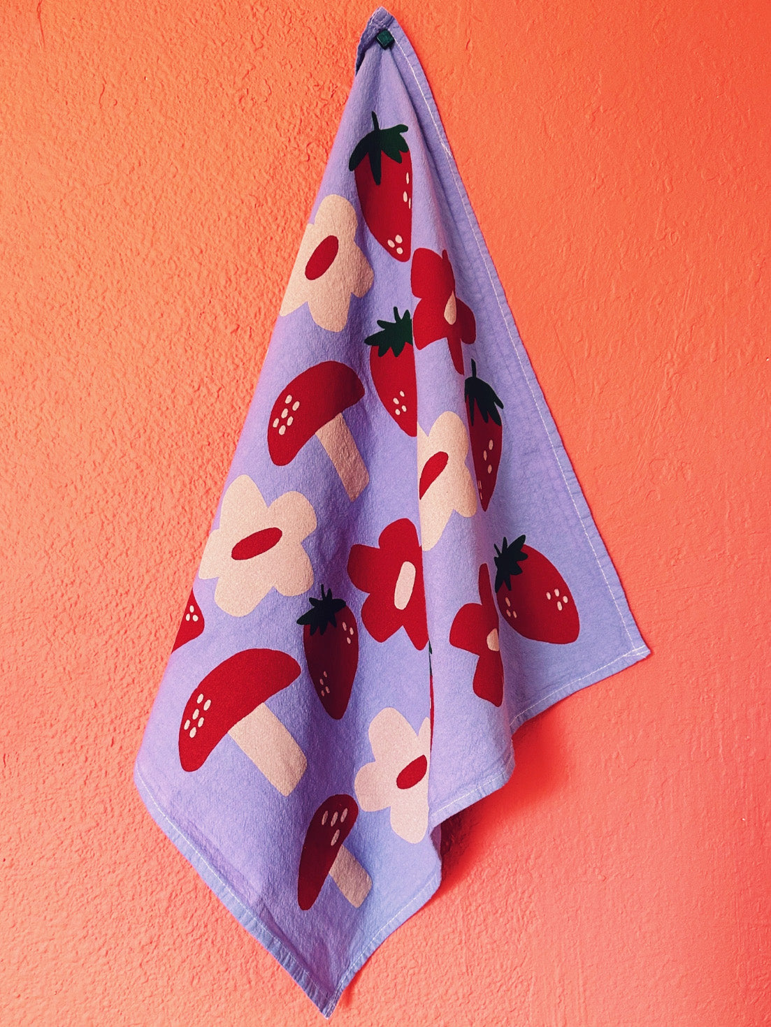 berry shroom tea towel