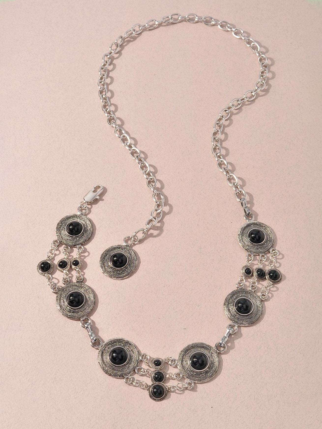 black circles chain link belt