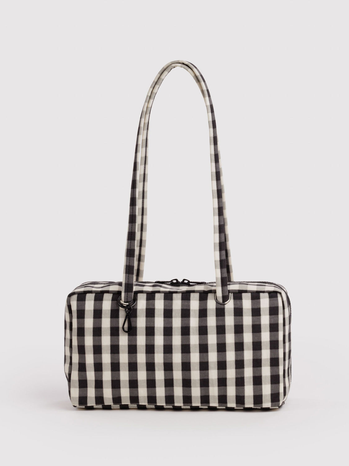 Black And Cream Gingham Bowler Bag