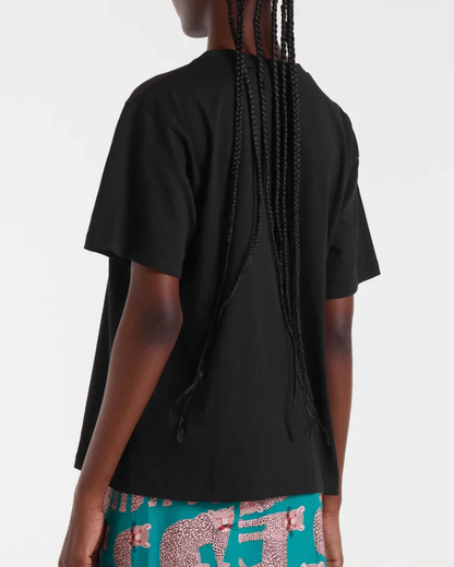 black fantastica leopard tee