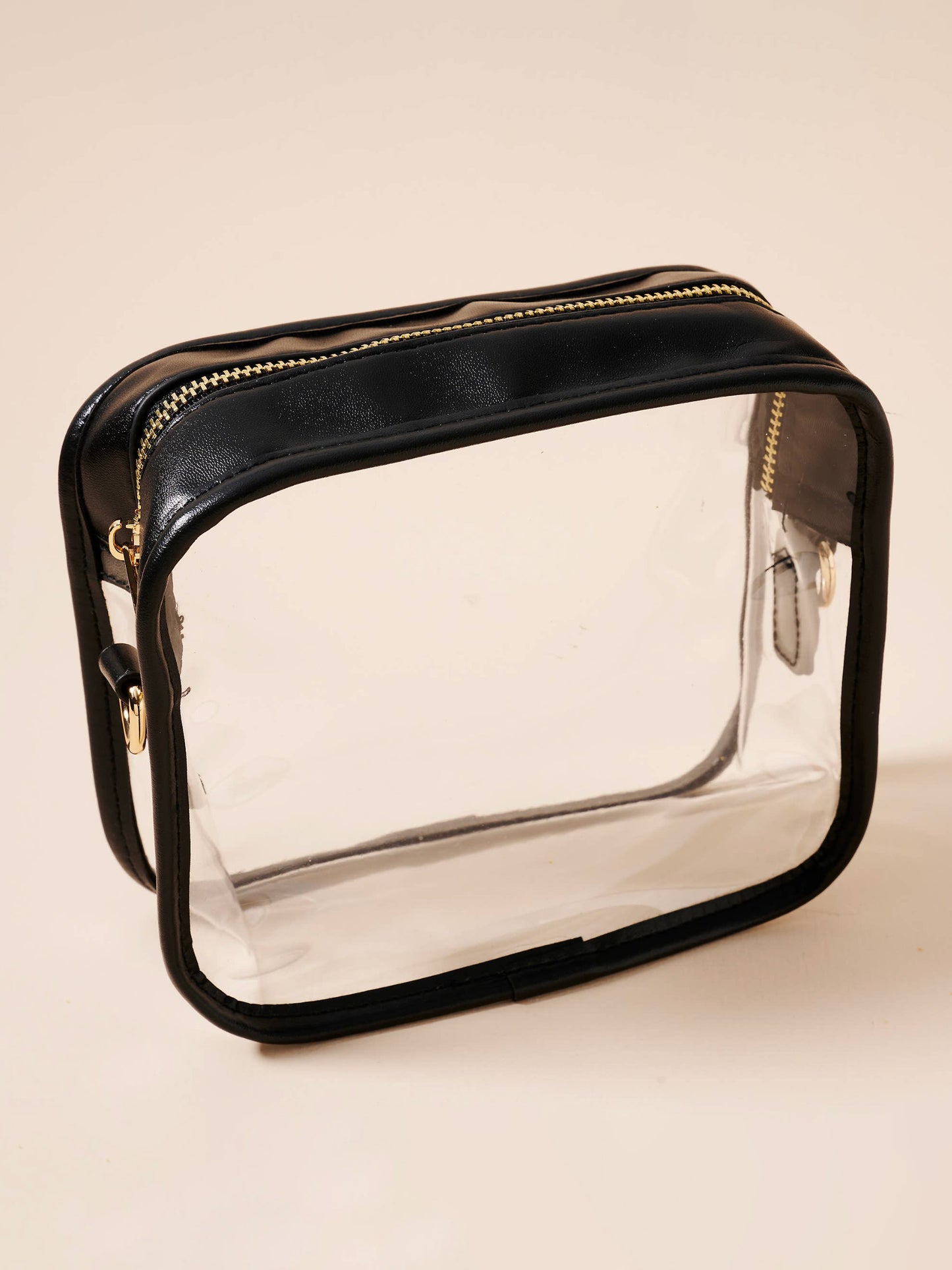 black game day clear crossbody bag