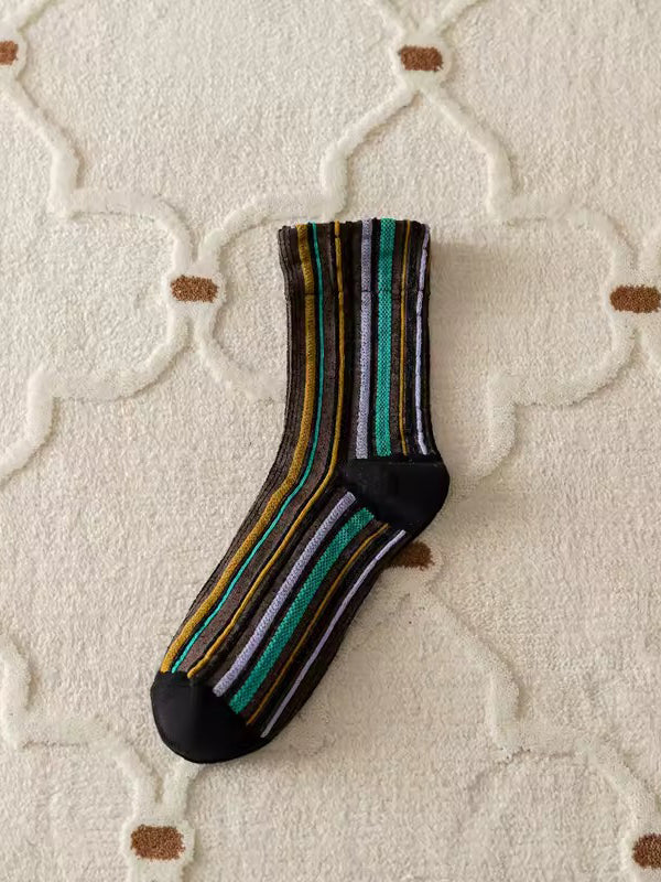 Black Multi Stripe Socks