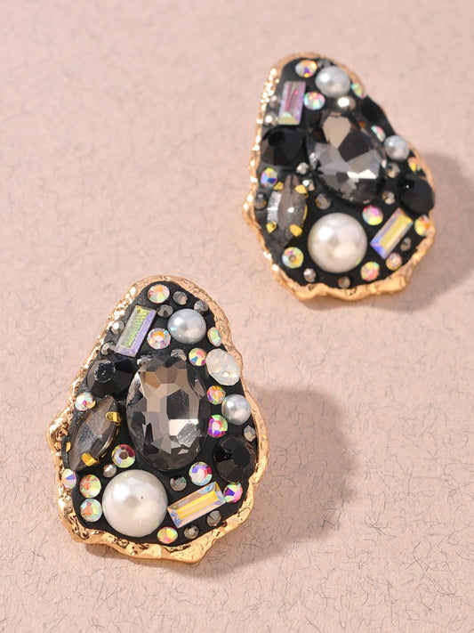 black rhinestone earrings