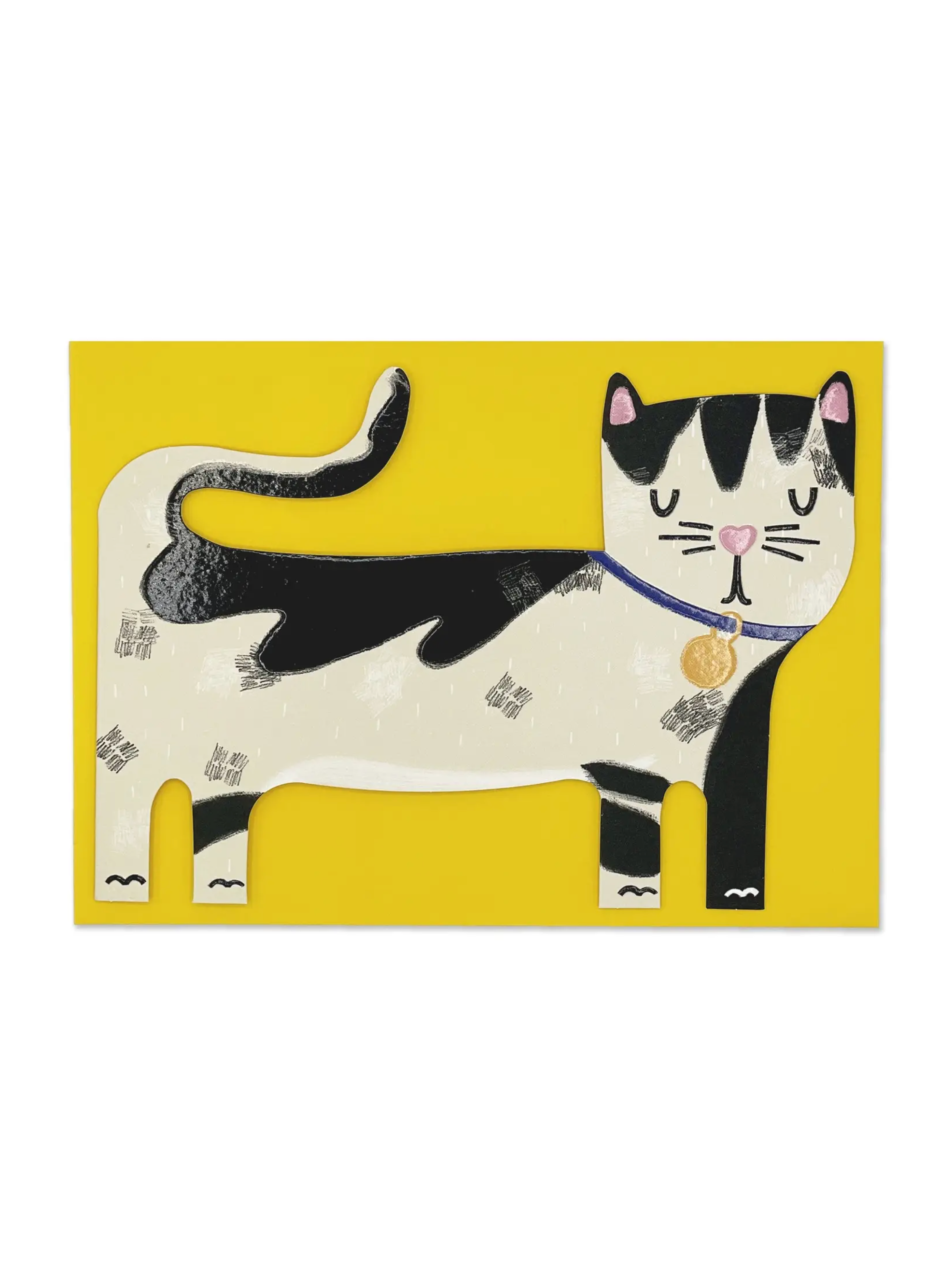 Black + White Cat Die-Cut Card – Handzy Shop + Studio