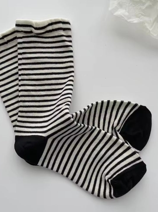 Black + White Classic Stipe Socks