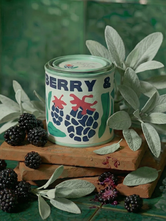 blackberry + sage market tin candle