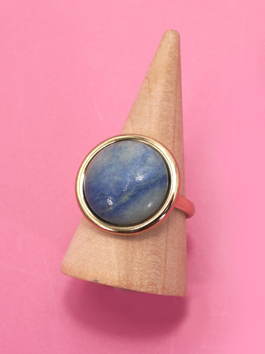 blue agate stone ring
