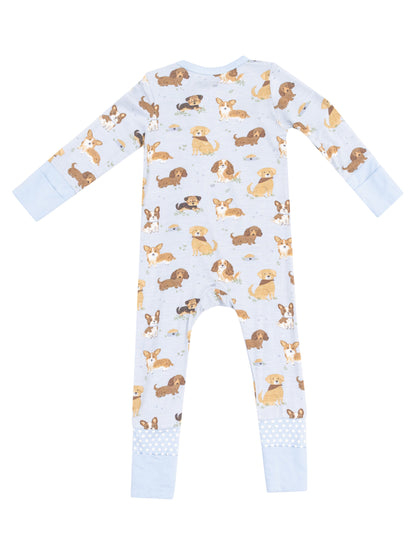 Blue Dog Best Friends Zipper Romper