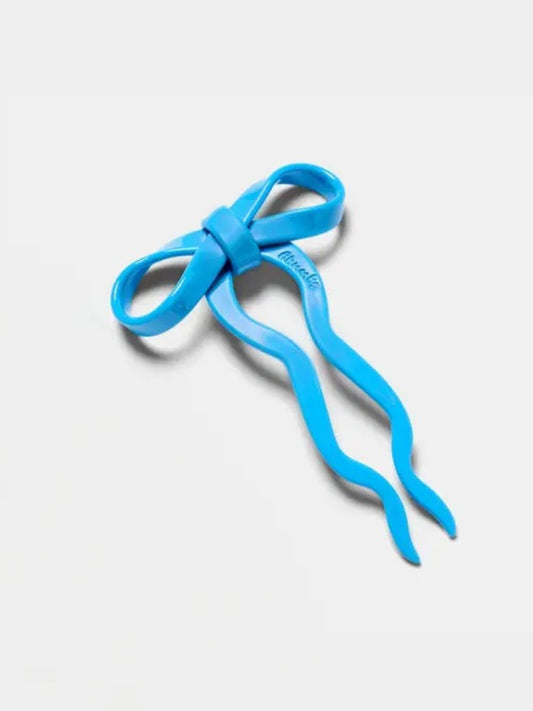 Blue Bow Hairpin