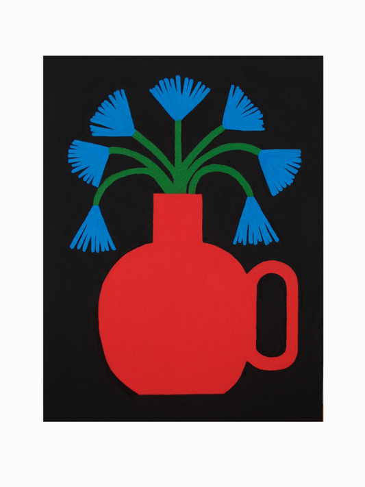 blue flowers art print