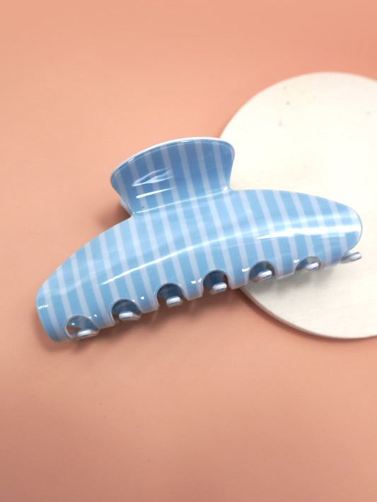 Blue Stripe Hair Claw Clip