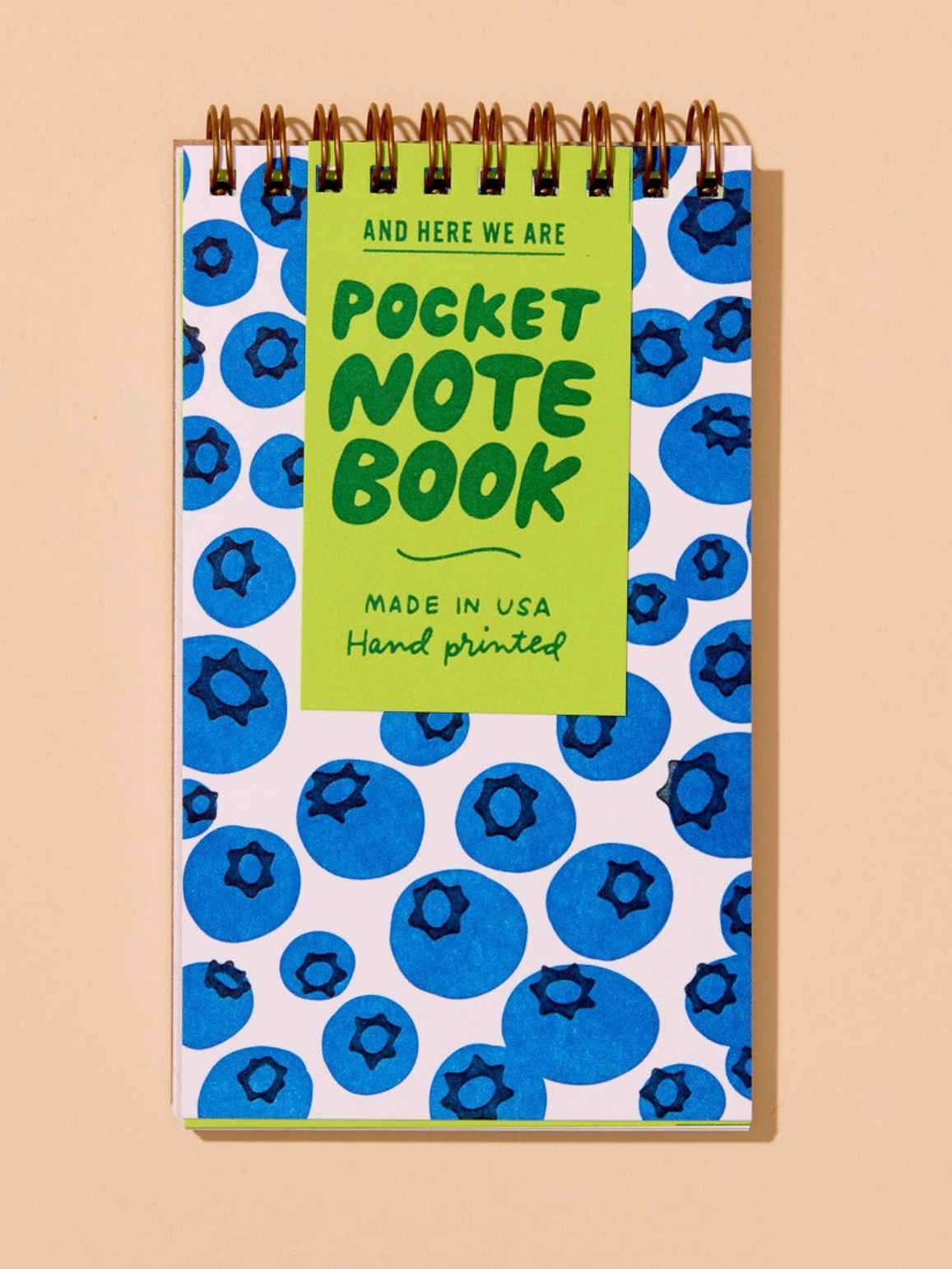 blueberry letterpress spiral pocket notebook