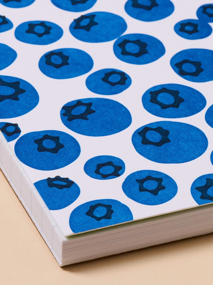 blueberry letterpress spiral pocket notebook
