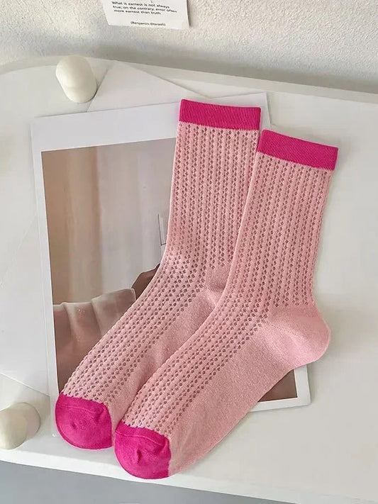Blush + Hot Pink Summer Socks