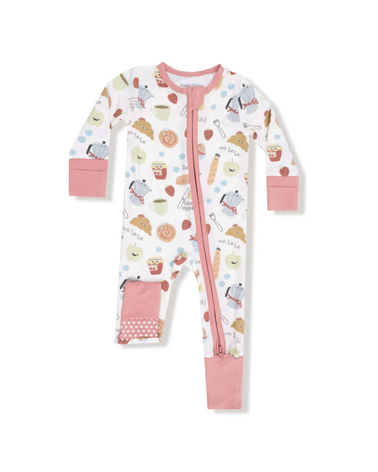 bonjour breakfast zipper romper