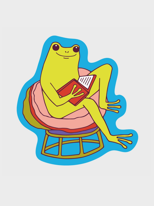 bookish frog sticker