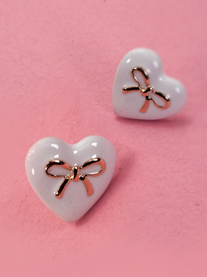 bow heart studs