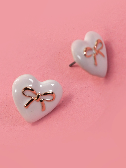 bow heart studs