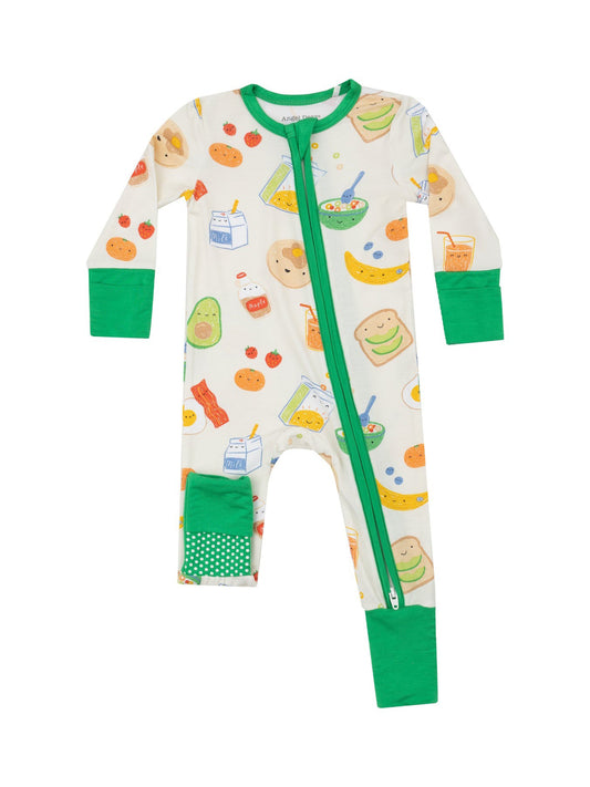 Breakfast Time Zipper Romper