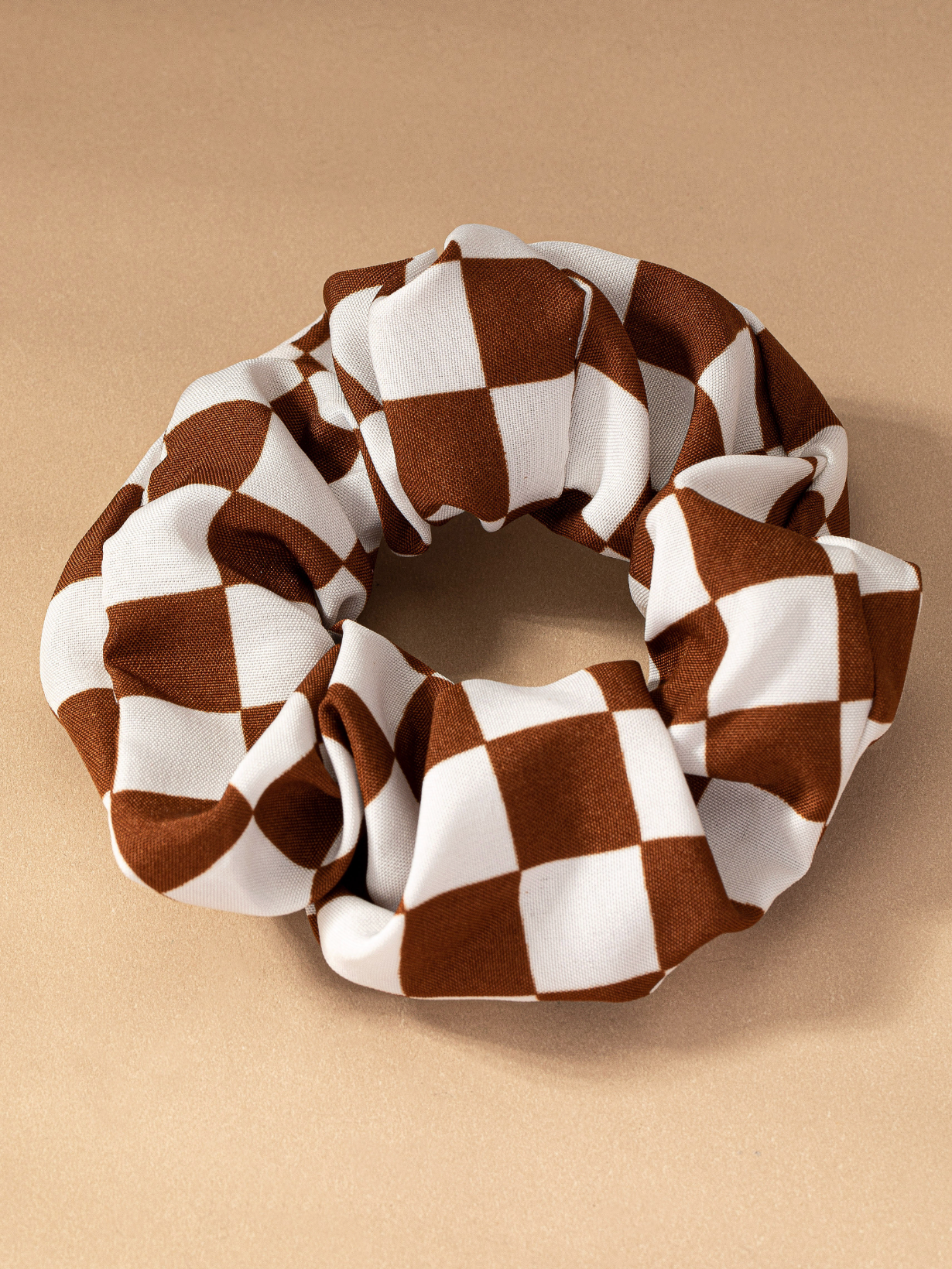 brown check scrunchie