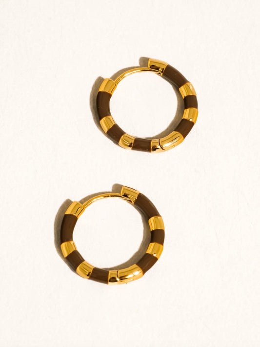 Brown Stripe Gold Huggies
