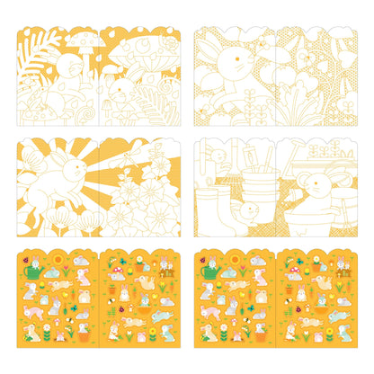 Bunnies Coloring Book + Stickers