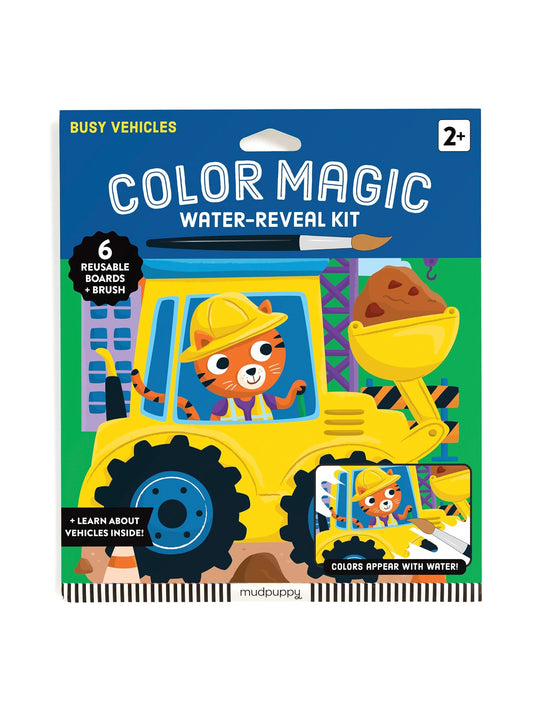 Busy Vehicles Color Magic Water-Reveal Kit